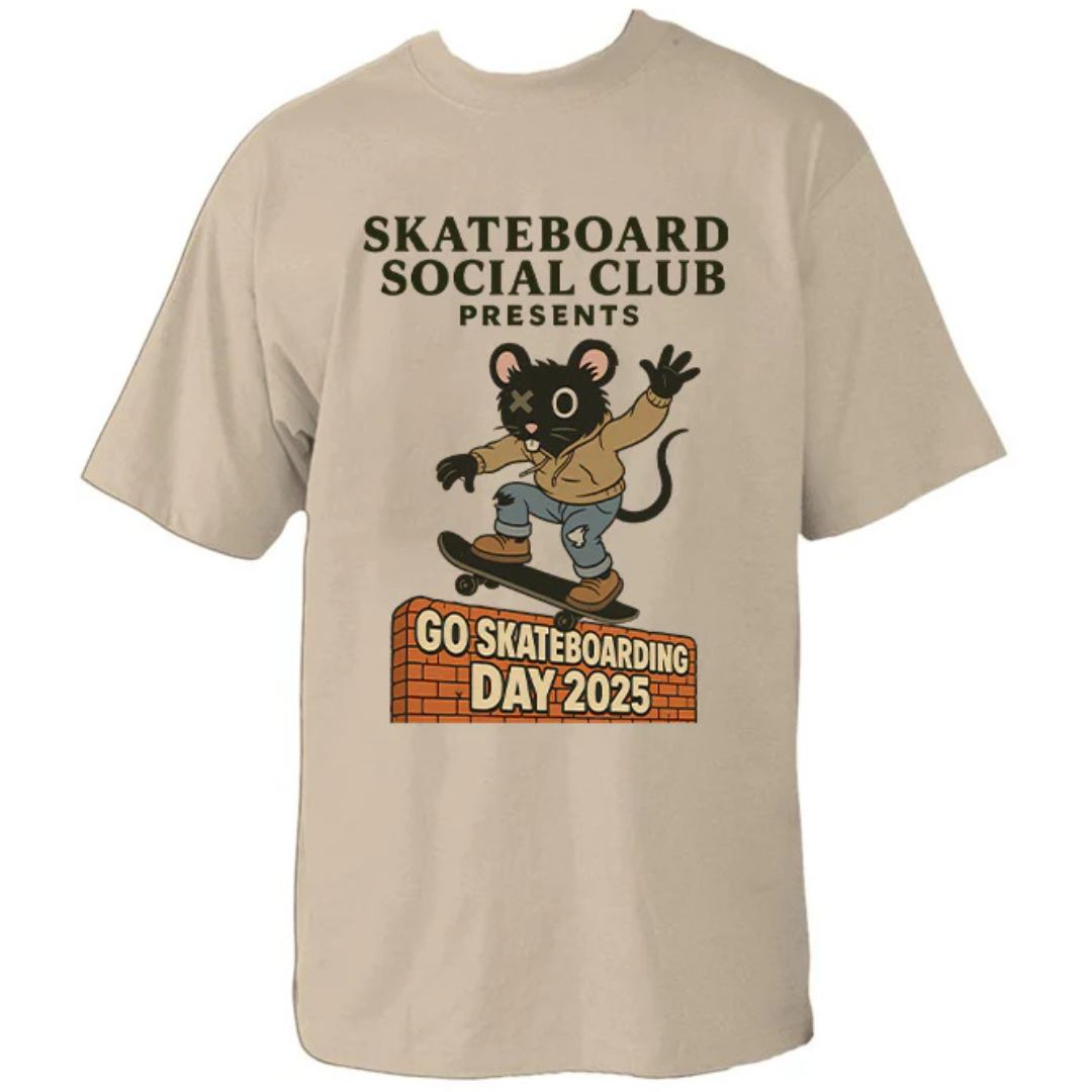 Skateboard Social Club Go Skateboarding Day T-Shirt - Beige