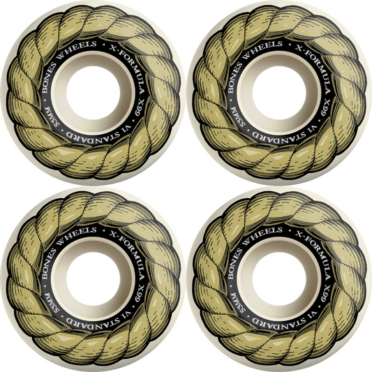 53mm Bones Wheels X-Formula Skateboard Wheels V1 Standard 99a
