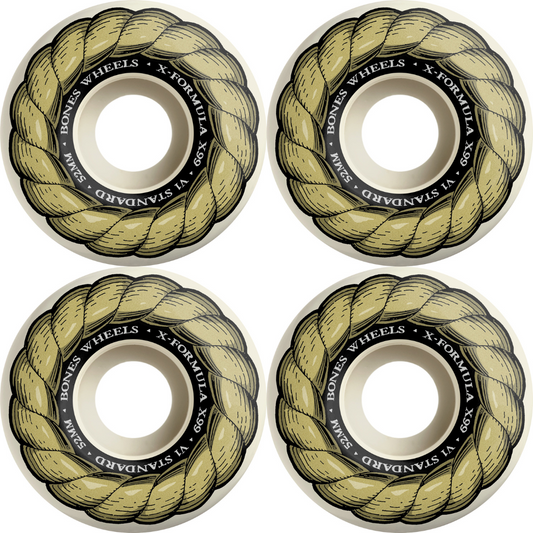 52mm Bones Wheels X-Formula Skateboard Wheels V1 Standard 99a
