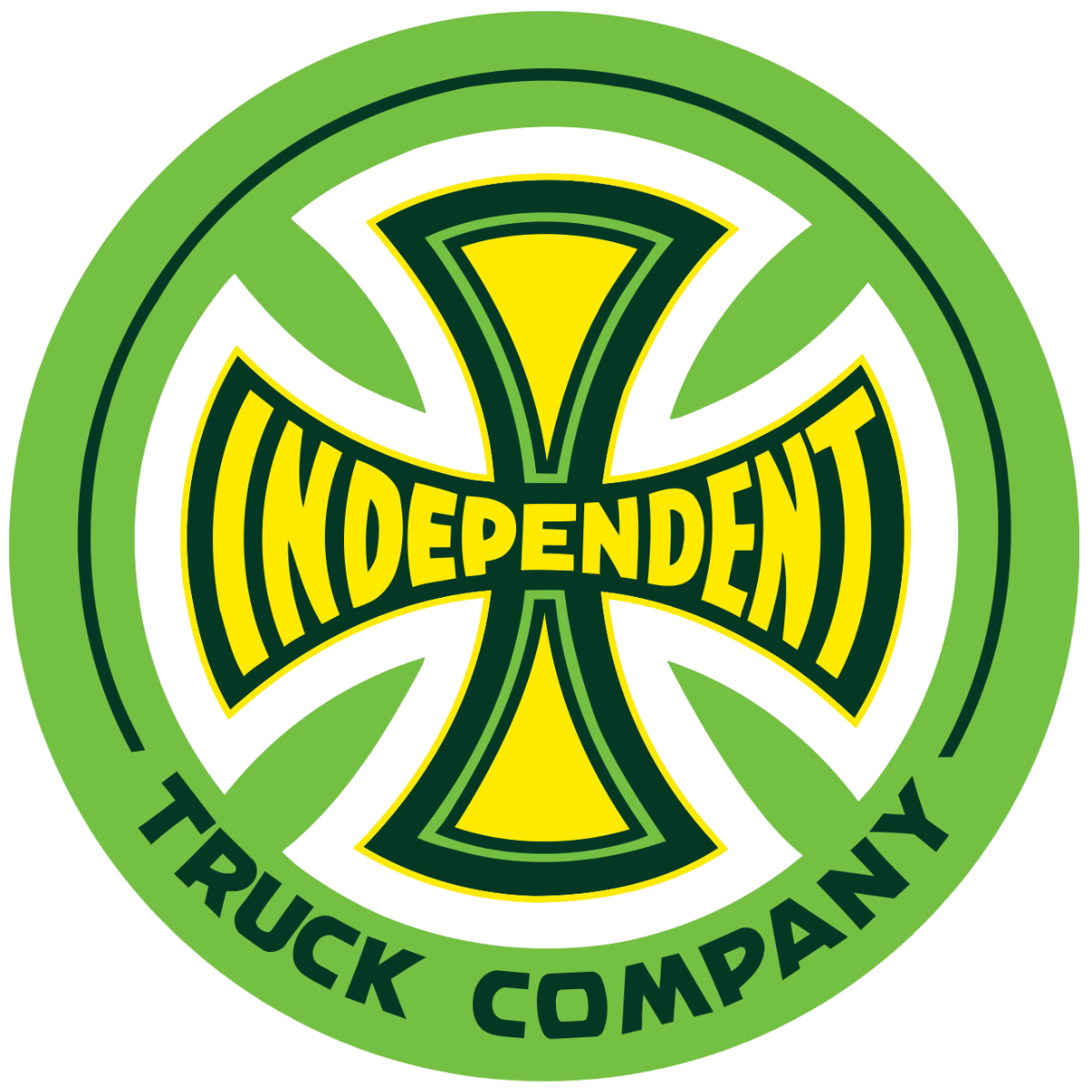 Independent Truck Co Legacy Mylar Sticker - Green / Yellow - 3 Inches