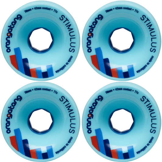 70mm Orangatang Stimulus Longboard Wheels - Blue 77a