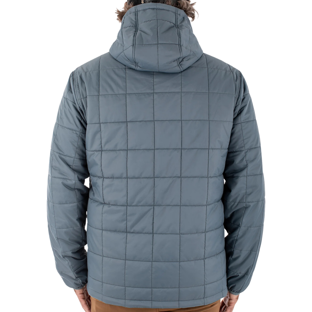 Jetty Puffer Hooded Jacket - Storm Grey / Blue