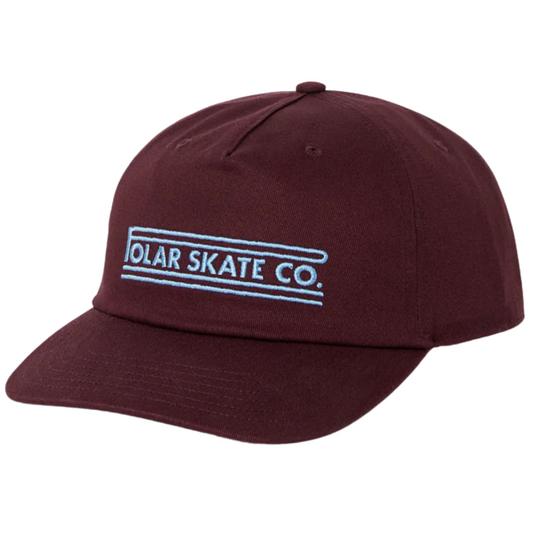 Polar Skateboards Jake Cap Twill Stretch Logo Hat - Dark Wine