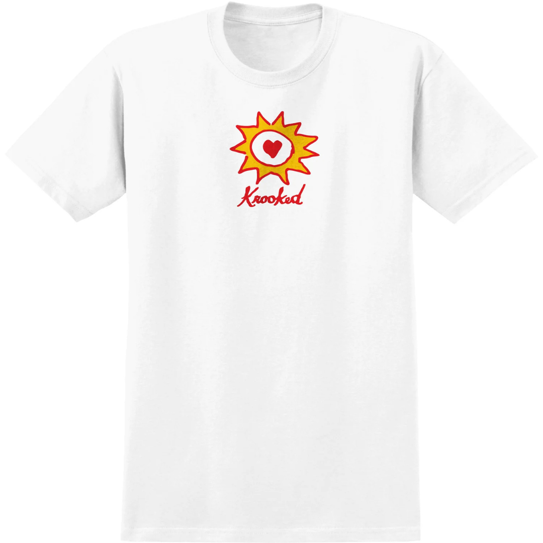 Krooked Skateboards Sun Heart T-Shirt - White