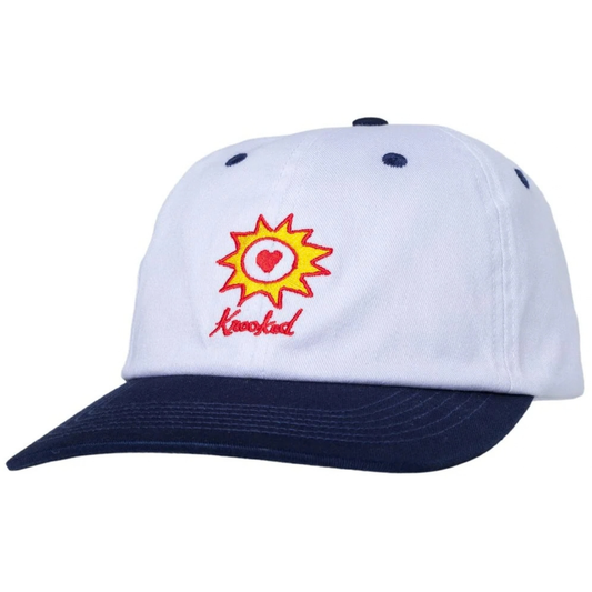 Krooked Skateboards Sun Heart Strapback Hat - White / Navy
