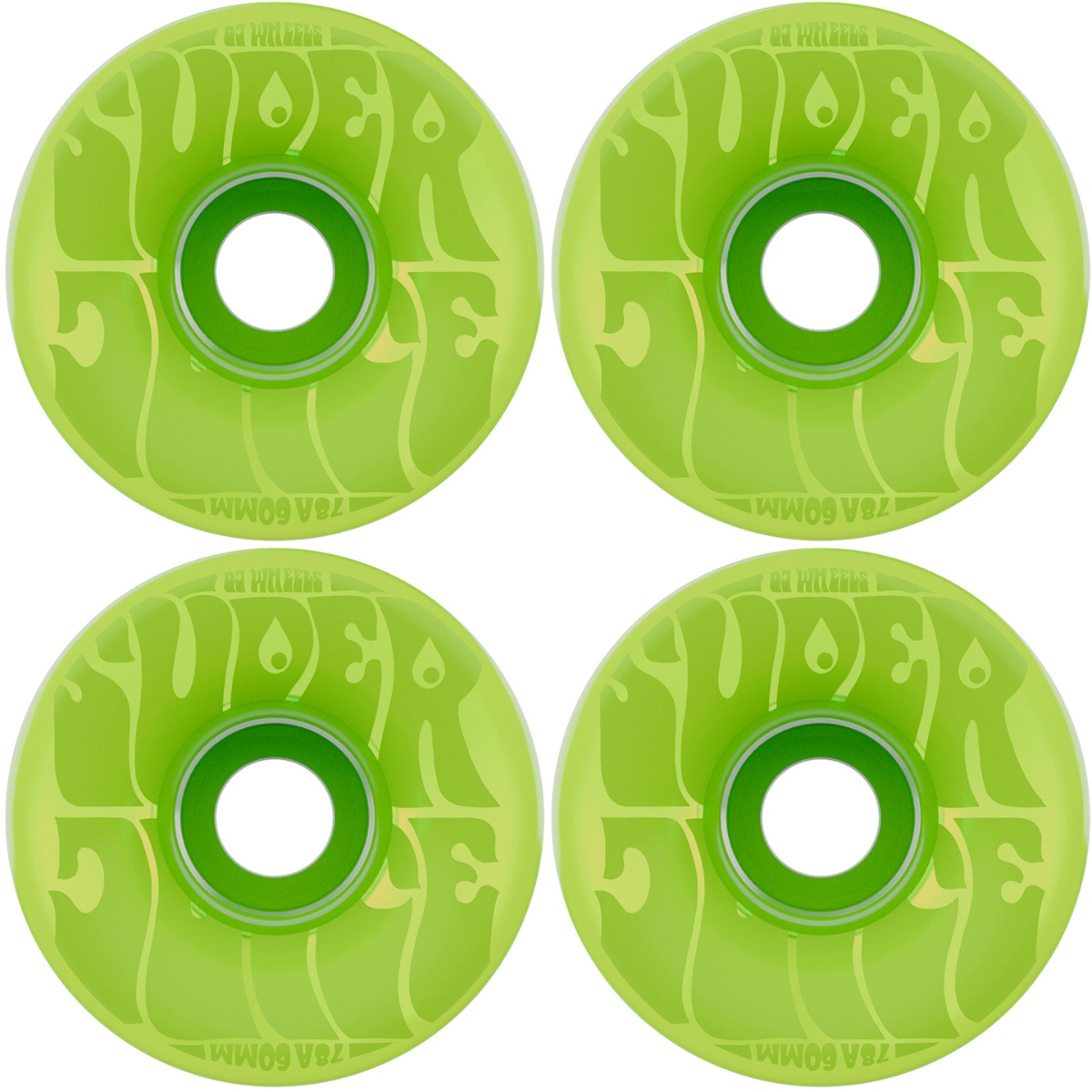 60mm OJ Wheels Bubble Gum Super Juice Transparent Green 78a