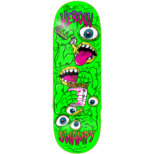 10.25" Heroin Skateboards Swampy Mutate Or Die Skateboard Deck