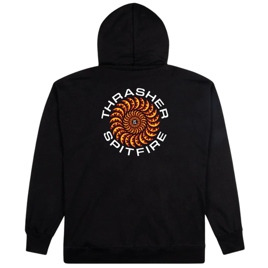 Thrasher Magazine x Spitfire Wheels Classic Swirl Hoodie - Black