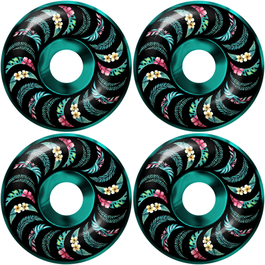 53mm Spitfire F4 Formula Four Floral Classic Wheels Teal Black Swirl 99a