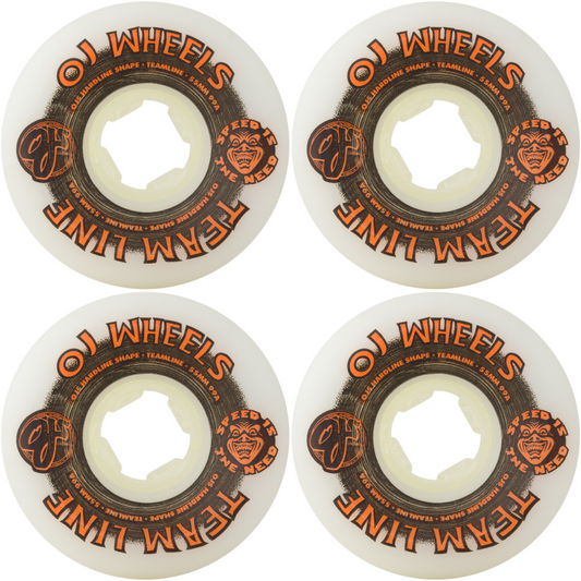 55mm OJ Wheels Team Line Original White Black / Orange Hardline 99a