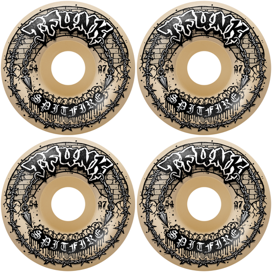 54mm Spitfire T-Funk Raw Radial Full F4 Formula Four Wheels 97a