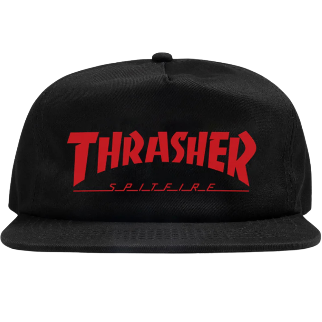 Thrasher Magazine x Spitfire Wheels Snapback Hat - Black