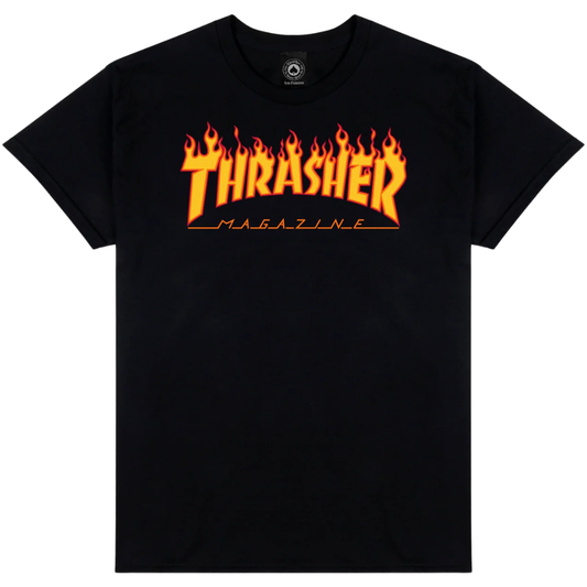Thrasher Magazine Flame Logo T-Shirt - Black