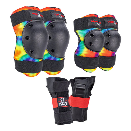 Triple 8 Saver Series Protective Pack Color Collection - Tie Dye - Knee Pads, Elbow Pads, Wrist Guards
