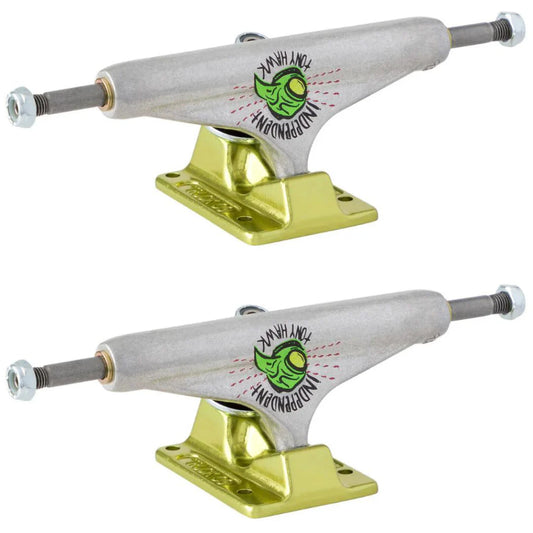 159 Independent x Tony Hawk Stage 11 Forged Hollow Transmission Silver Green Standard Trucks (8.75")