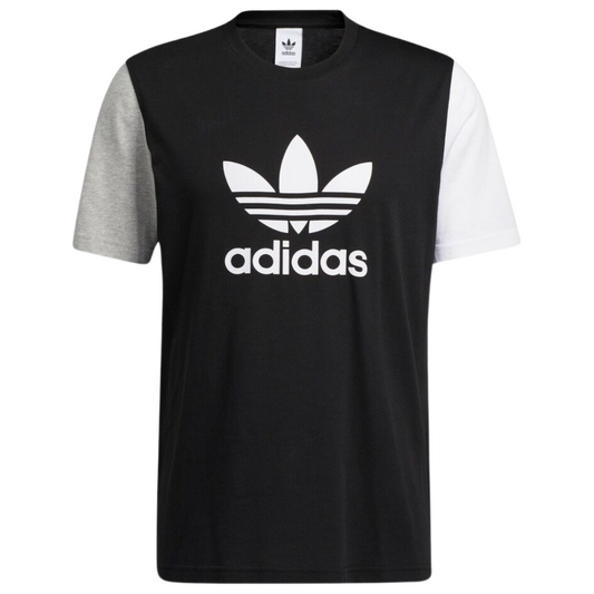 Adidas Blocked Trefoil T-Shirt - Black / Grey / White