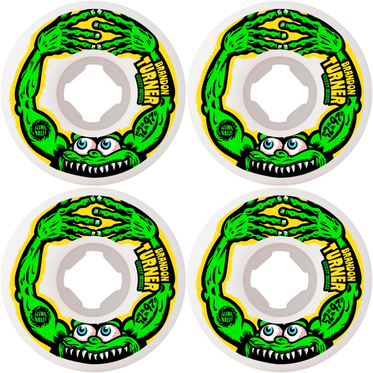 52mm Slime Balls Brandon Turner Guest Chubbies White 97a Skateboard Wheels