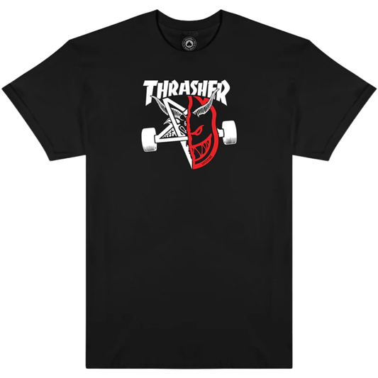 Thrasher Magazine x Spitfire Wheels Thrash & Burn T-Shirt - Black