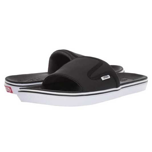 Vans Men's Ultra Cush Slide On Sandals Flip Flops - Black / White