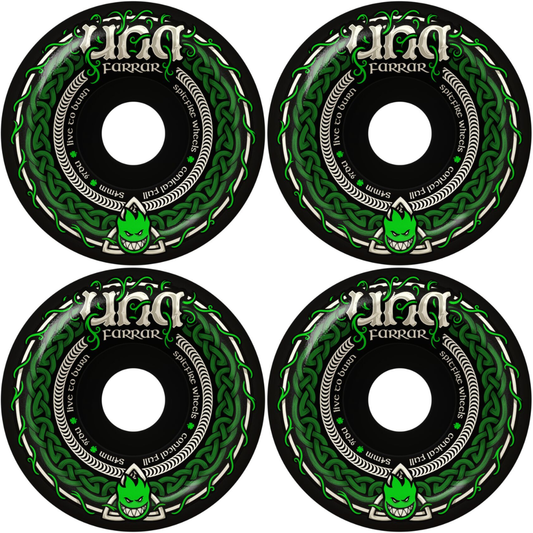 54mm Spitfire Una Farrar Trinity F4 Formula Four Conical Full Skateboard Wheels 97a - Black