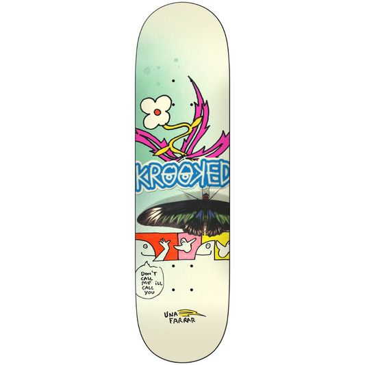 8.5" Krooked Una Butterfly Call Skateboard Deck