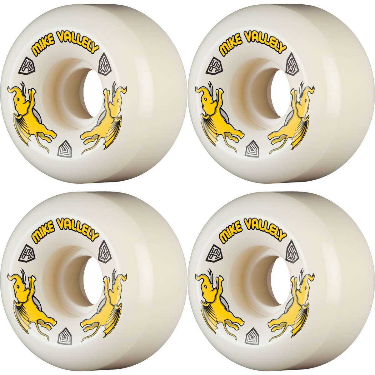 56mm Powell Peralta Mike Vallely Pro Dragon Formula V6 Symmetrical Skateboard Wheels 95a