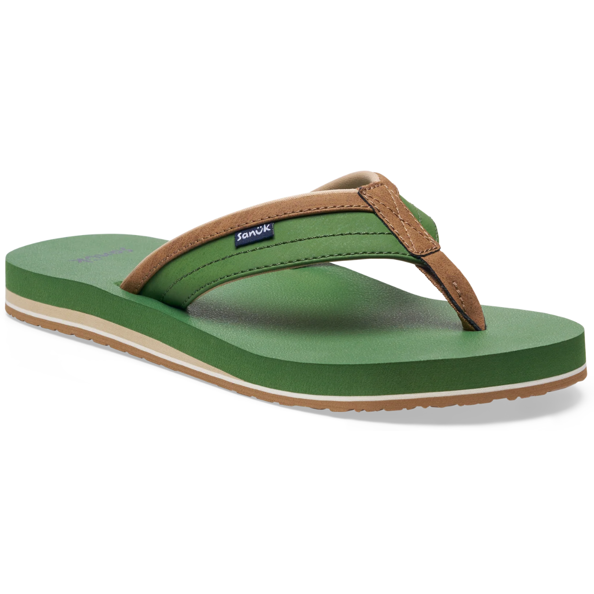 Sanuk Ziggy Men's Flip Flops - Vineyard Green