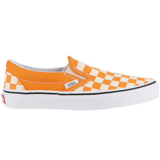 Vans Slip-On Dark Cheddar (Yellow) / White Checkered Skate Shoes
