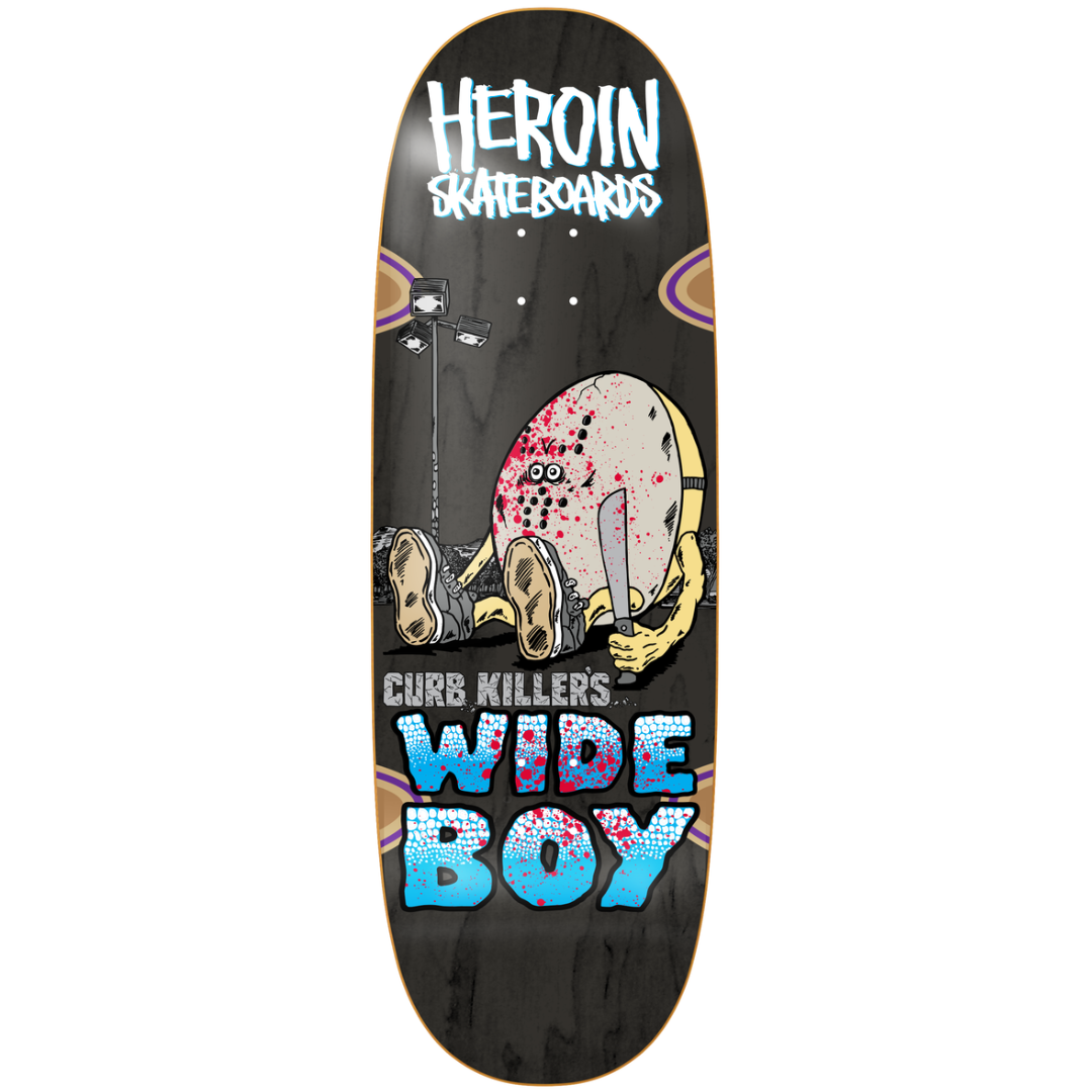 10.75" Heroin Skateboards Curb Killer Wide Boy Deck - Assorted Stains