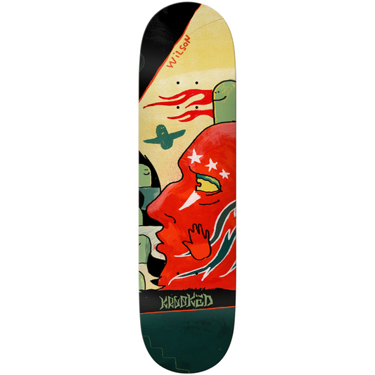 8.5" Krooked Wilson Three Stars Skateboard Deck - Assorted Stains