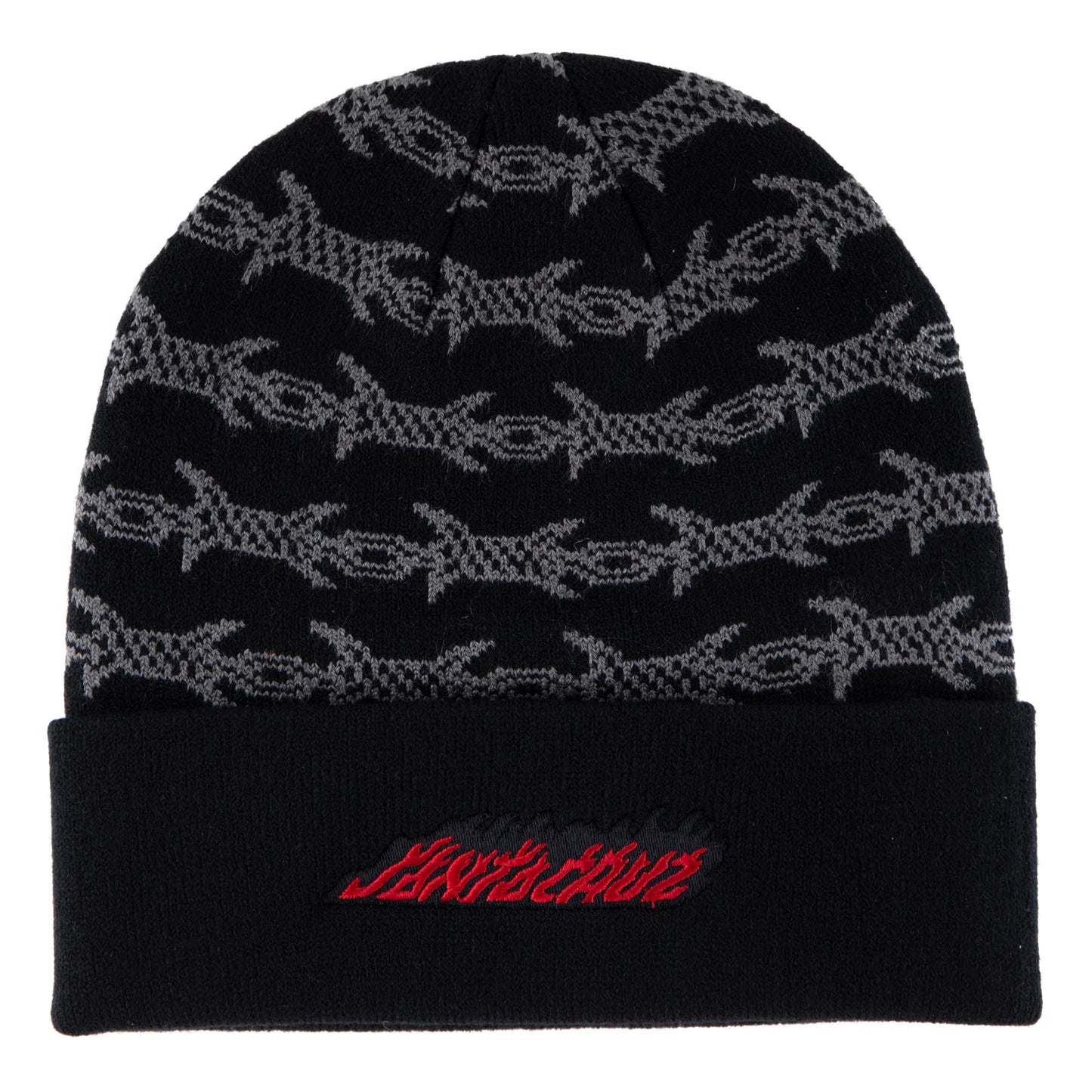 Santa Cruz Skateboards Wired Flame Dot Long Shoreman Beanie - Black