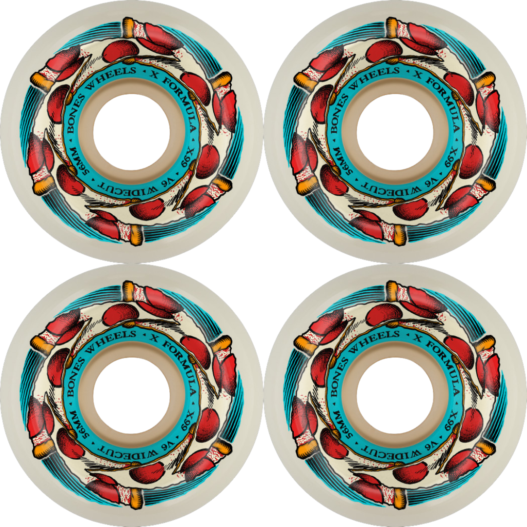 56mm Bones Wheels X Formula Deep Dish V6 Widecut 99a - Skateboard Wheels