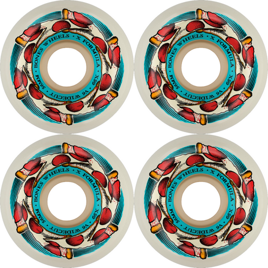 56mm Bones Wheels X Formula Deep Dish V6 Widecut 99a - Skateboard Wheels