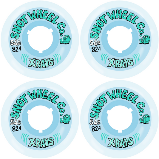 54mm Snot Wheels X-Rays Ice Blue / Clear Skateboard Wheels 82a