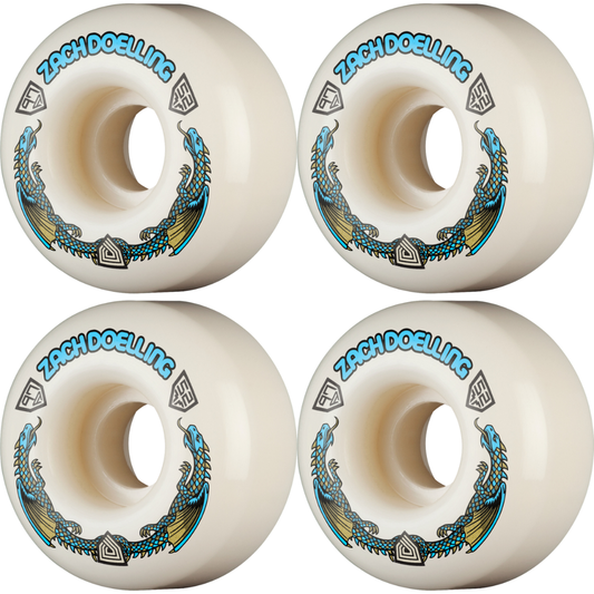 52mm Powell Peralta Zach Doelling Pro Dragons Skateboard Wheels 97a - V1 Symmetrical Shape
