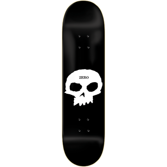 8.75" Zero Single Skull Skateboard Deck - Black / White