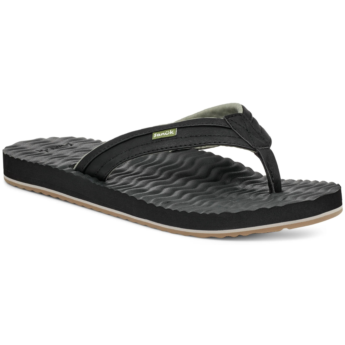 Sanuk Ziggy Plush Men's Comfort Flip Flops - Black