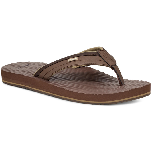 Sanuk Ziggy Plush Men's Comfort Flip Flops - Brown