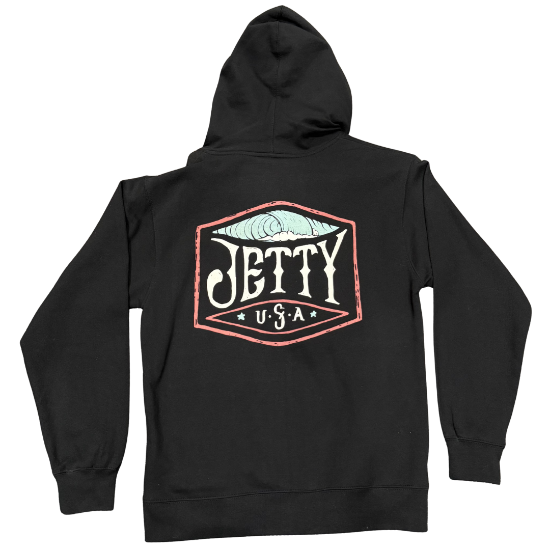Jetty Shore Break Zip Up Hoodie - Black