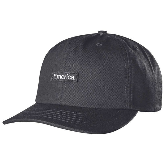 Emerica Pure Patch 6 Panel Snapback Hat - Black