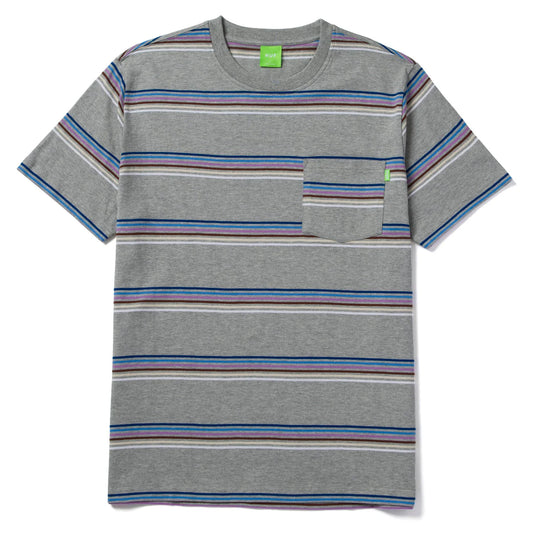 Huf Bolinas Stripe Pocket T-Shirt - Grey