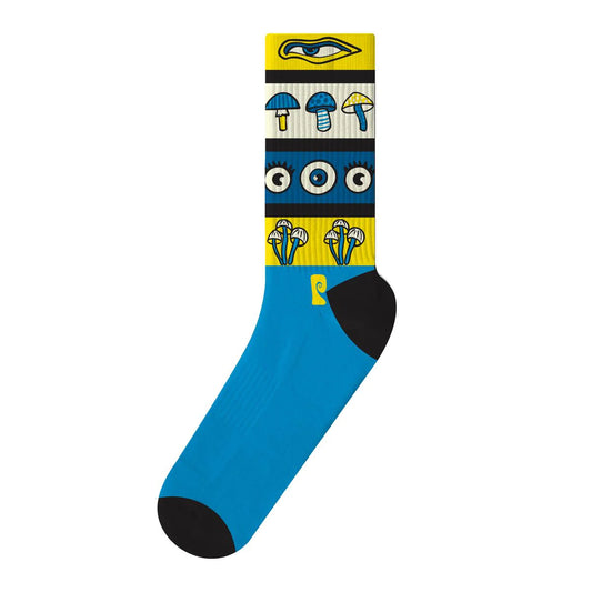 Psockadelic Musheyes Socks - Blue / Yellow