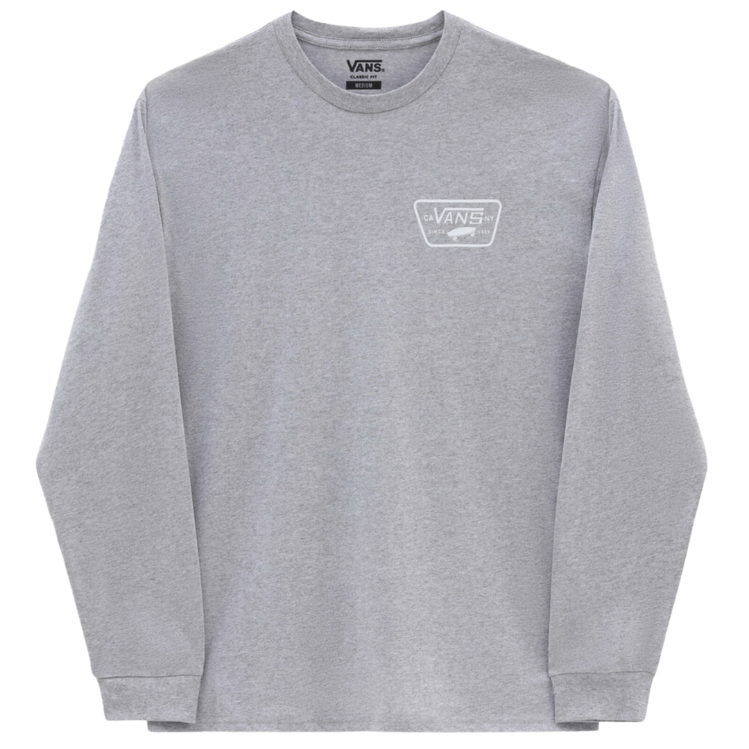 Vans Full Patch Back Long Sleeve Shirt - Athletic Heather Grey / White