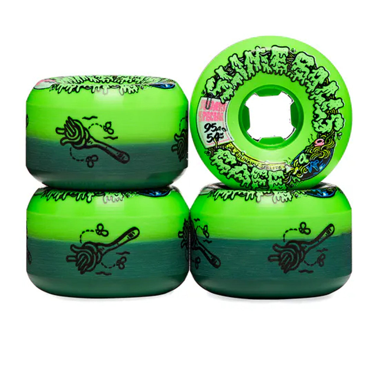 Slime Balls Wheels 54mm Double Take Cafe Vomit Mini Green Black 95a