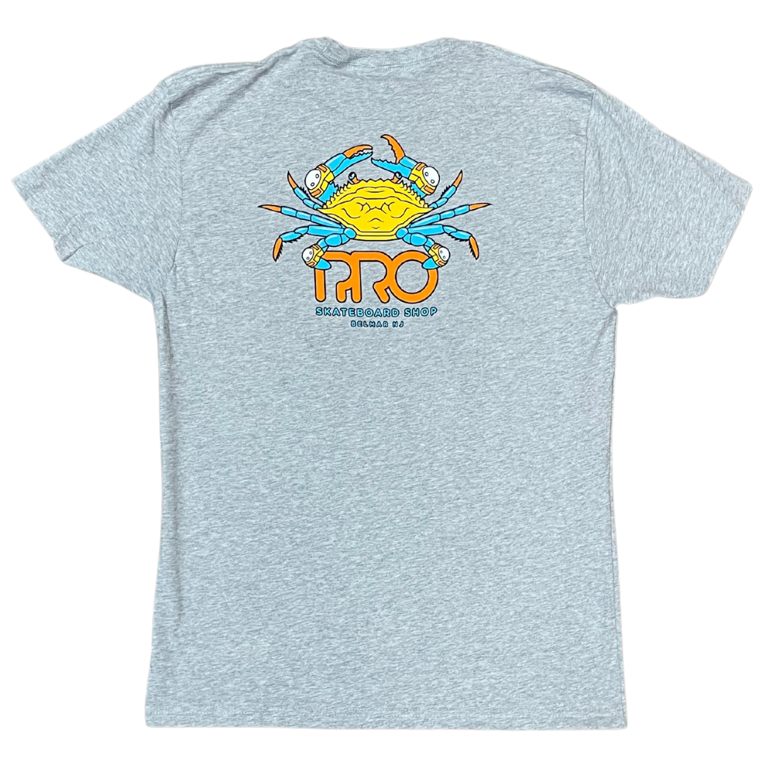 Pro Skateboard Shop Crab Logo T-Shirt - Heather Grey