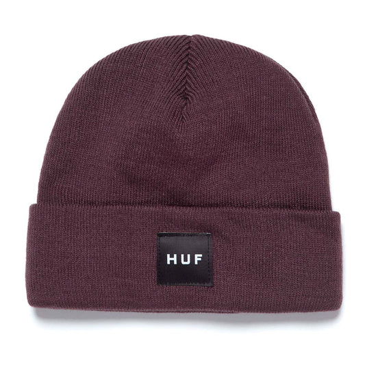 HUF Essentials Box Logo Cuff Beanie - Wine
