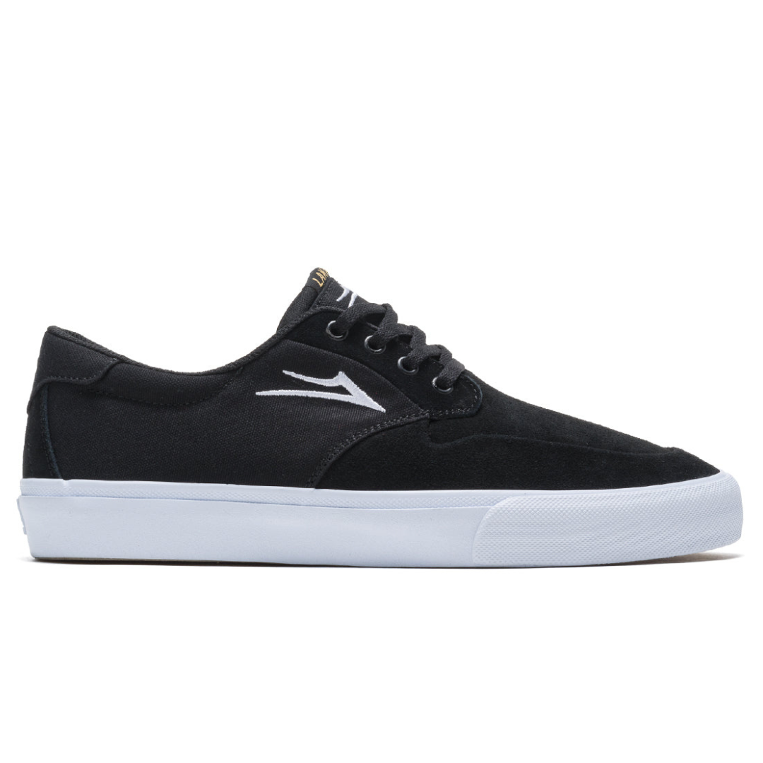 Lakai Riley Hawk 3 Black / White Suede Skate Shoes