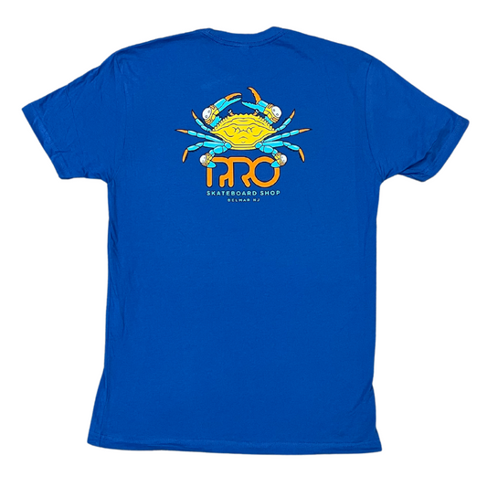 Pro Skateboard Shop Crab Logo T-Shirt - Royal Blue