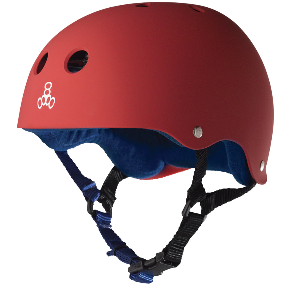 Triple 8 NYC Sweatsaver Helmet United Red Rubber - Skateboarding Safety Equipment