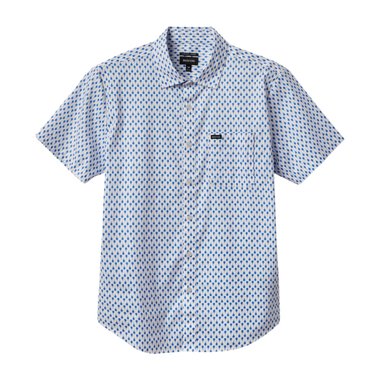 Brixton Charter Print S/S Woven Off-White / Sky Blue